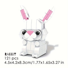 85 pcs Animal Building Blocks Turtle Raccoon Rabbit Tiger Kookaburra Beagle