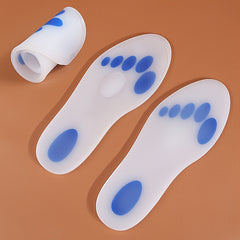 Silicone Insoles Full Sole Pads Plantar Fasciitis Heel Spurs Support