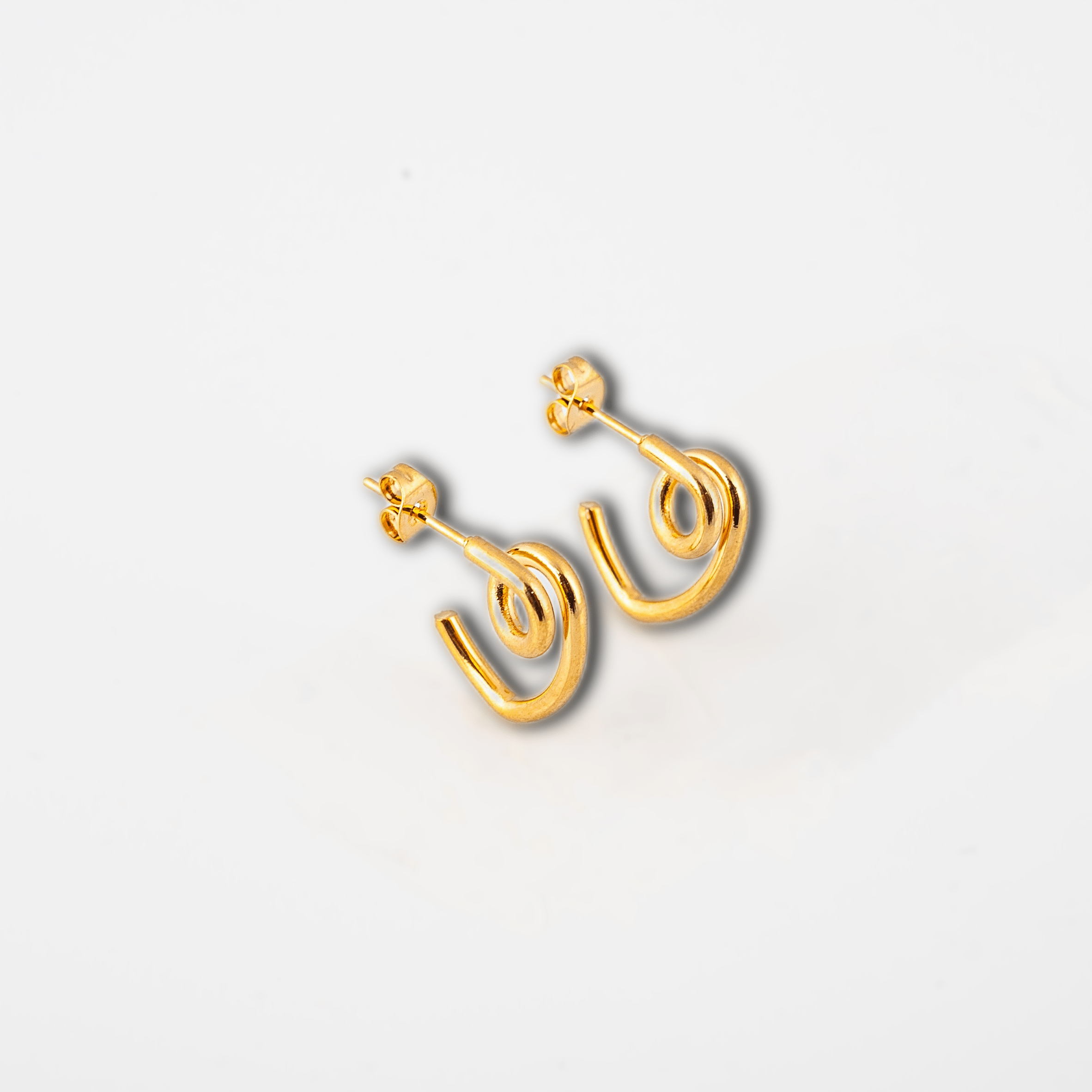 18K Plated Stainless Steel Twisted Stud Earrings