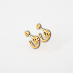 18K Plated Stainless Steel Twisted Stud Earrings