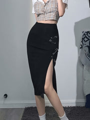 Y2K Sexy Split Skirt High Waist Skirt Women's Clothing