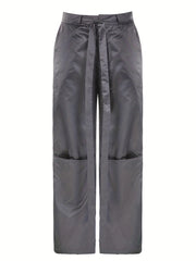 Sporty Lace-Up Loose Fit Trousers Women's Activewear