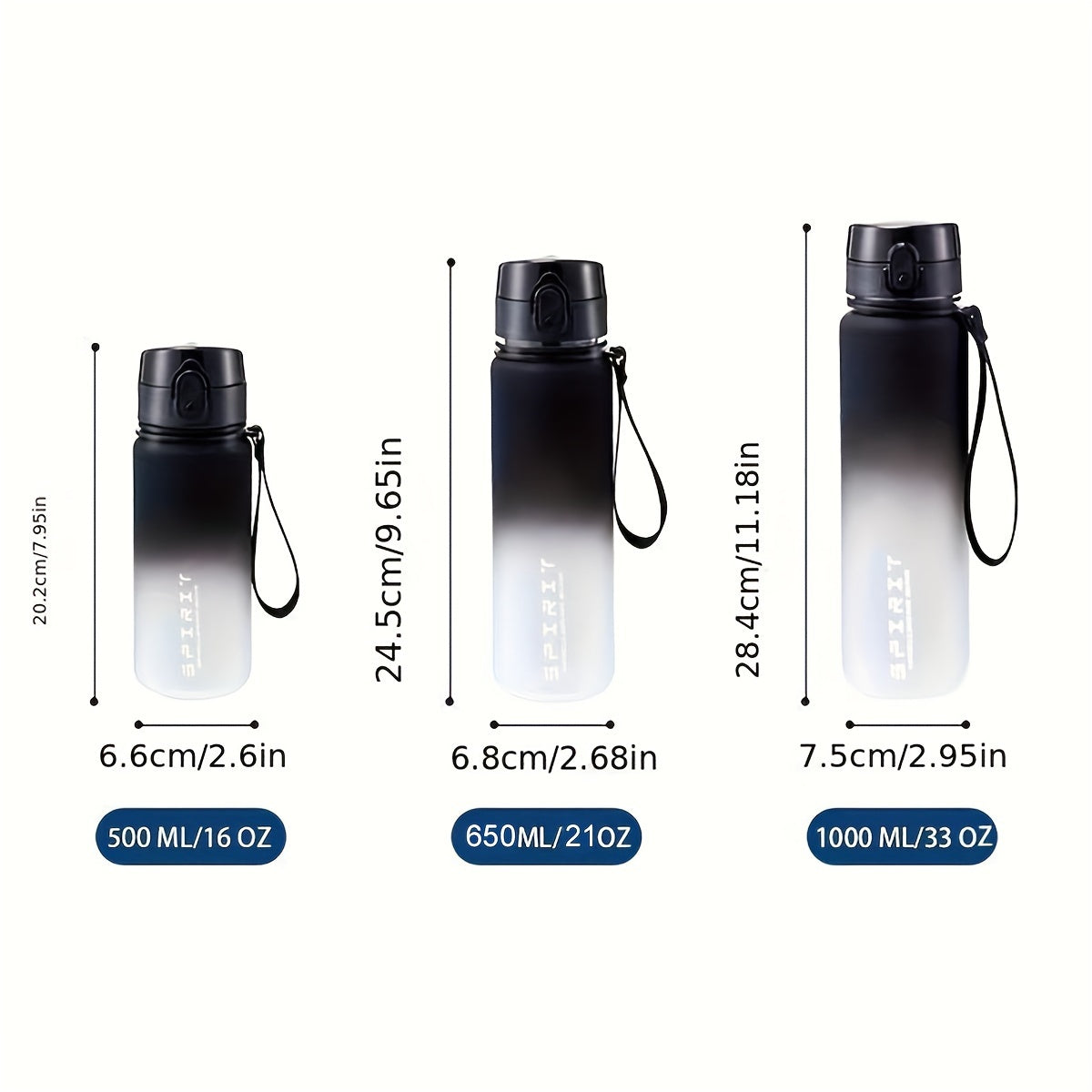 Leak Proof Plastic Water Bottle for Outdoor Sports - 1000ml