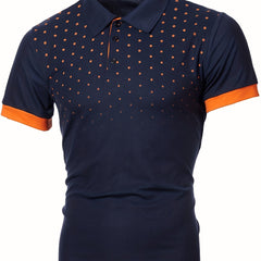 Vintage Men's Orange Speckled Shirt Casual Stretchy Stylish