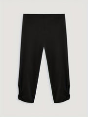Solid Cutout Skinny Capris Leggings for Women