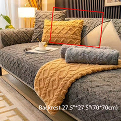 Short Plush Sofa Slipcover Dog Friendly Universal Couch Cover Sofa Protector