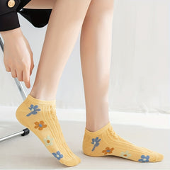 5 Pairs Floral Print Short Socks for Women