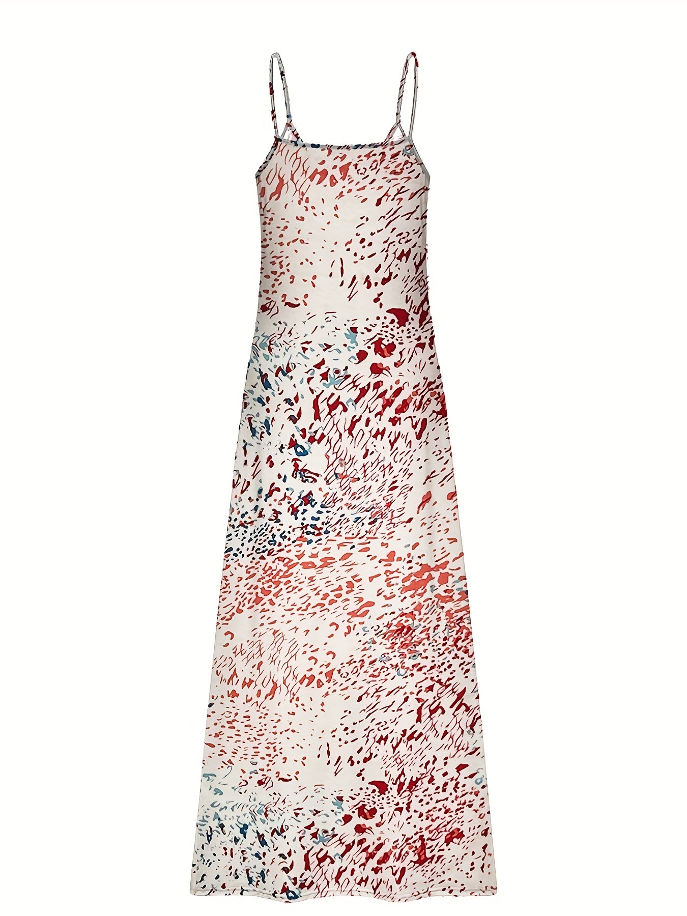 Abstract Print Cami Dress V Neck Maxi Dress Women's Clothing