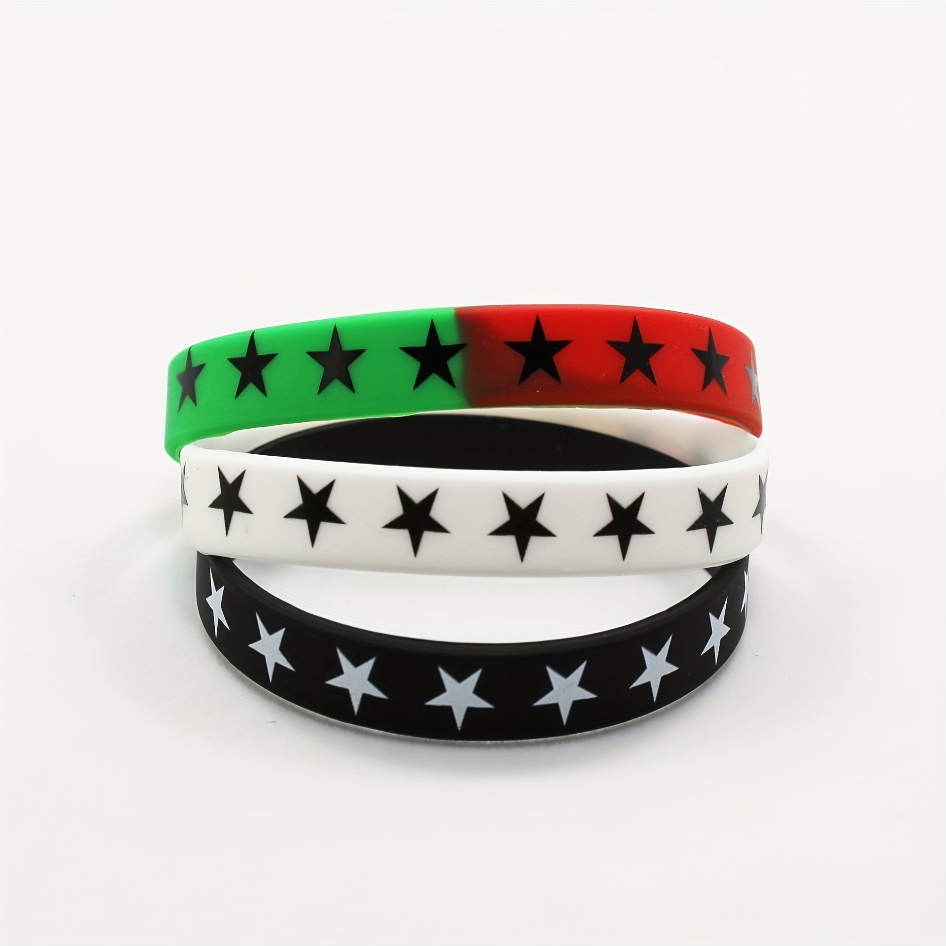3pcs Star Print Silicone Sports Bracelets Unisex Stylish Sporty Touch