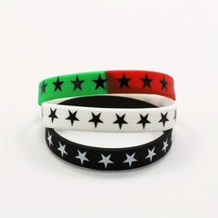 3pcs Star Print Silicone Sports Bracelets Unisex Stylish Sporty Touch