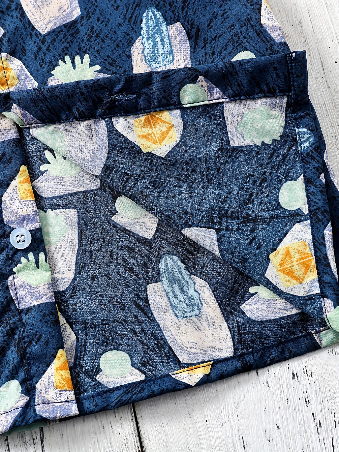Boys Grass & Stone Short Sleeves Hawaiian Shirt for Beach Vacation