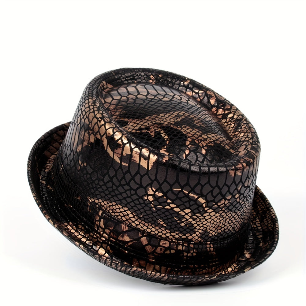 Men's Flat Leather Top Hat Street Hat