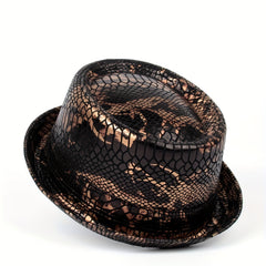 Men's Flat Leather Top Hat Street Hat