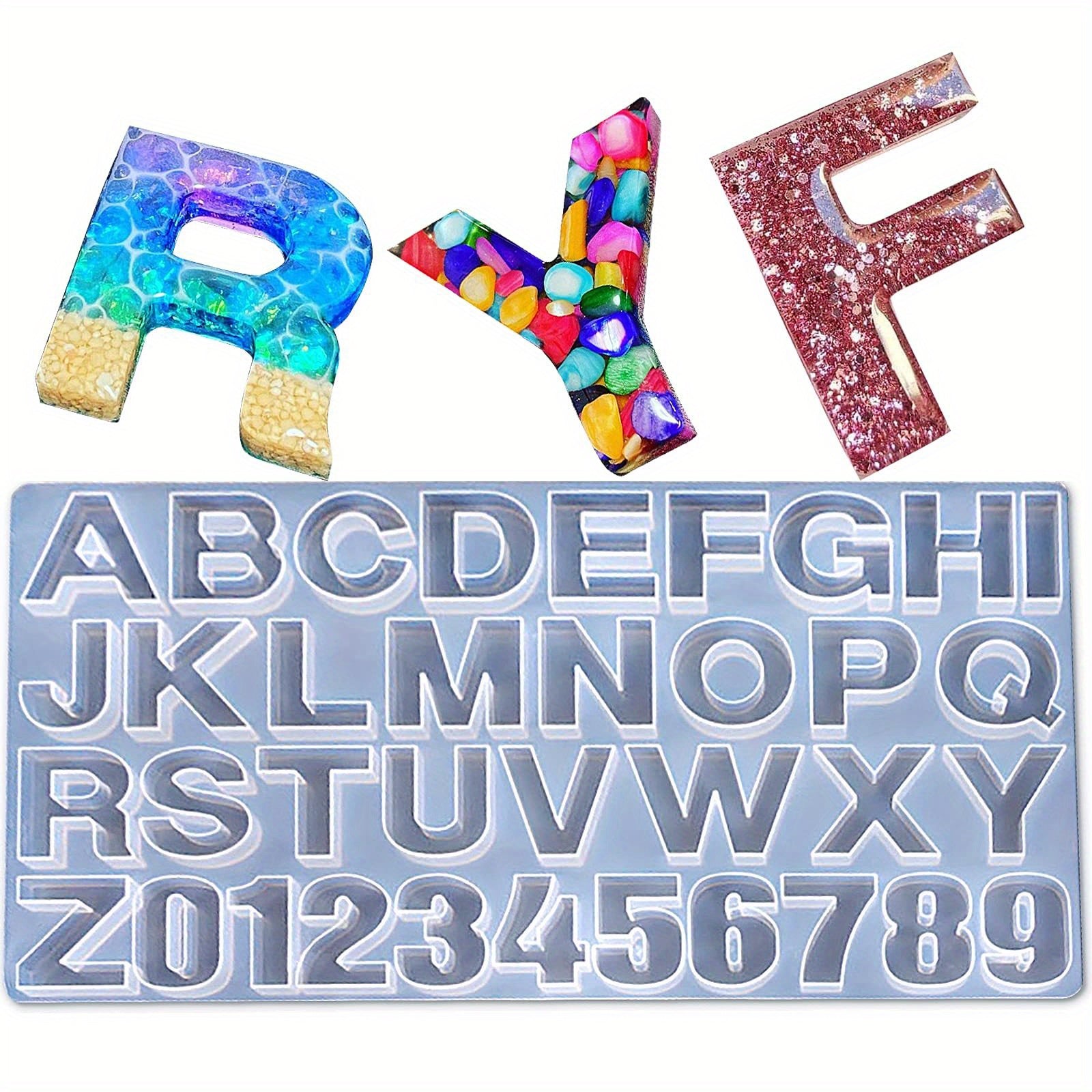 DIY Letters Mold Alphabet Number Silicone Molds Jewelry Keychain Casting Mold