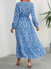 Floral Print Long Sleeve Dress for Spring & Fall