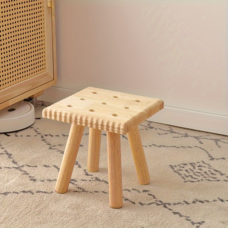 Solid Wood Shoe Changing Stool Removable Small Outdoor Porch Stool