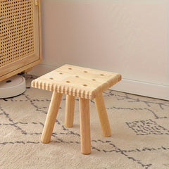Solid Wood Shoe Changing Stool Removable Small Outdoor Porch Stool