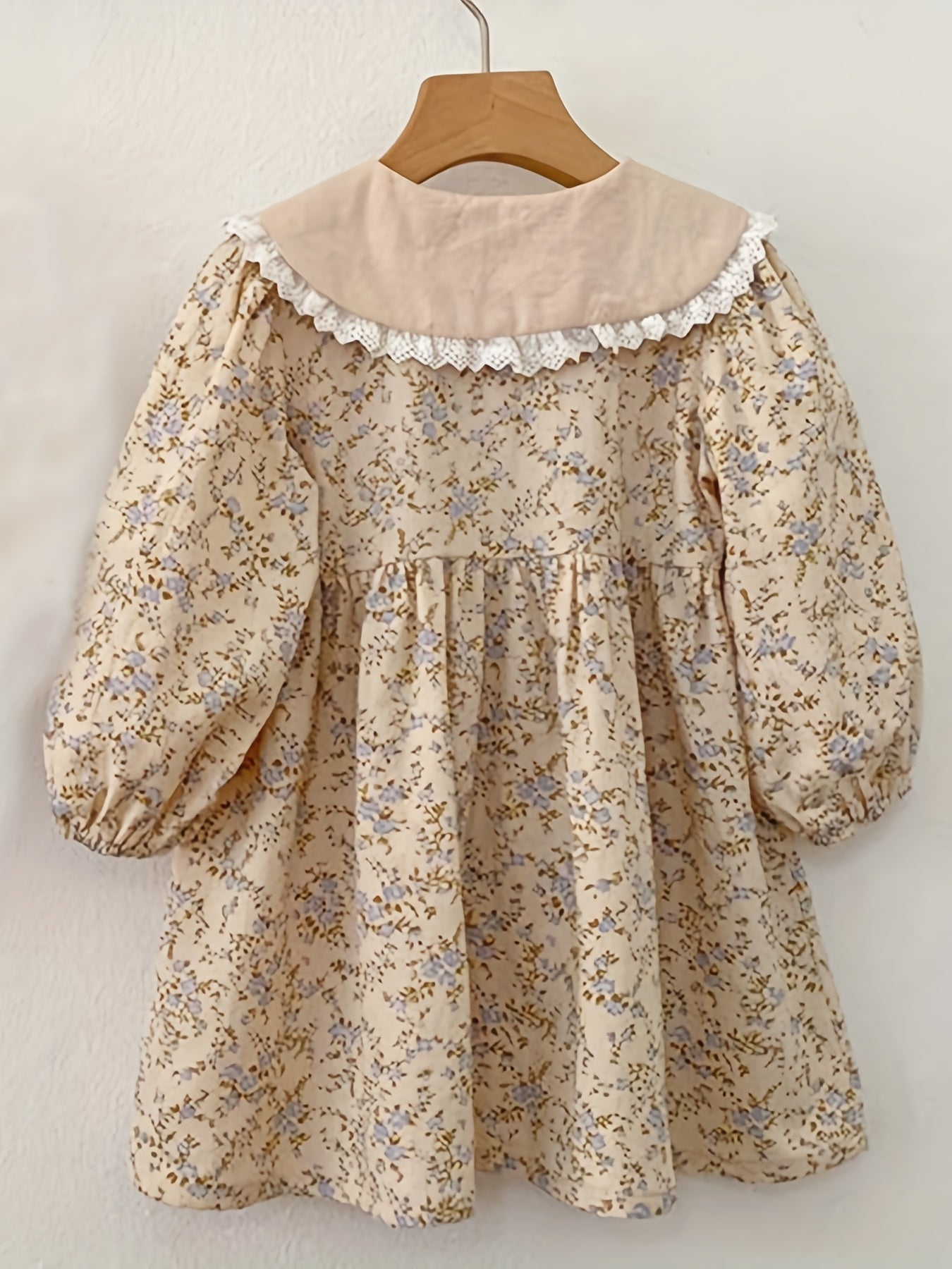 Toddler Girls Floral Dress Cotton Casual Dress Up