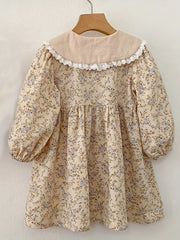 Toddler Girls Floral Dress Cotton Casual Dress Up
