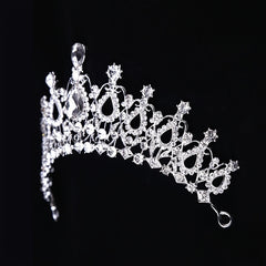 Silvery Crystal Wedding Crown Headband Bridal Tiara