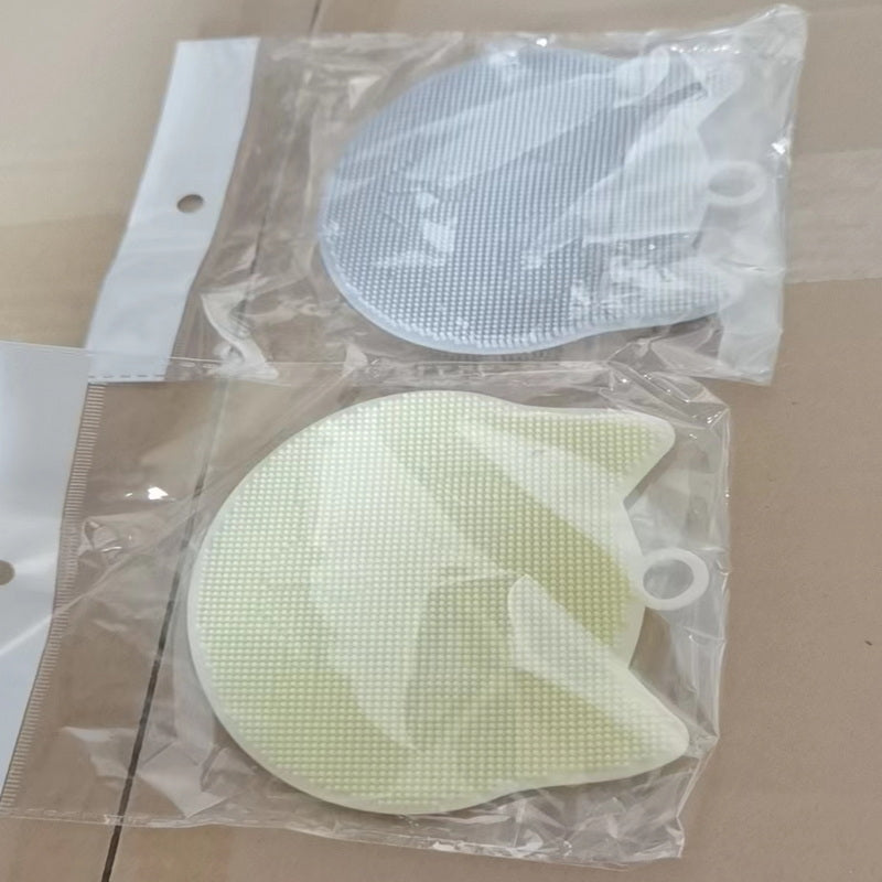 Reusable Silicone Cat Shape Cleaning Sponges for Dishes and Kitchen Supplies
