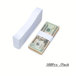 100 Self Sealing Currency Straps Money Bands Colorful Bill Wrappers