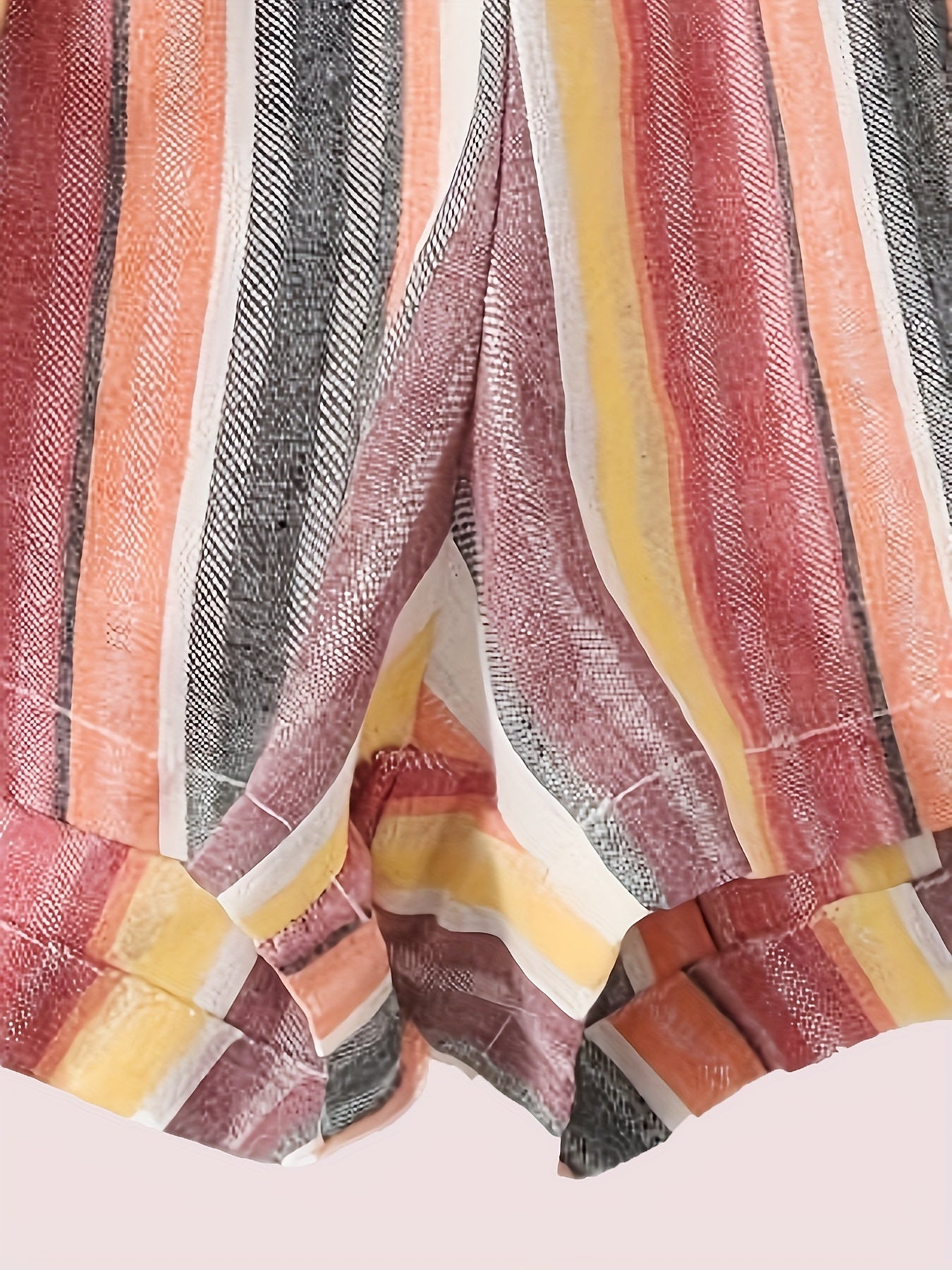 Striped Elastic Waist Shorts for Women