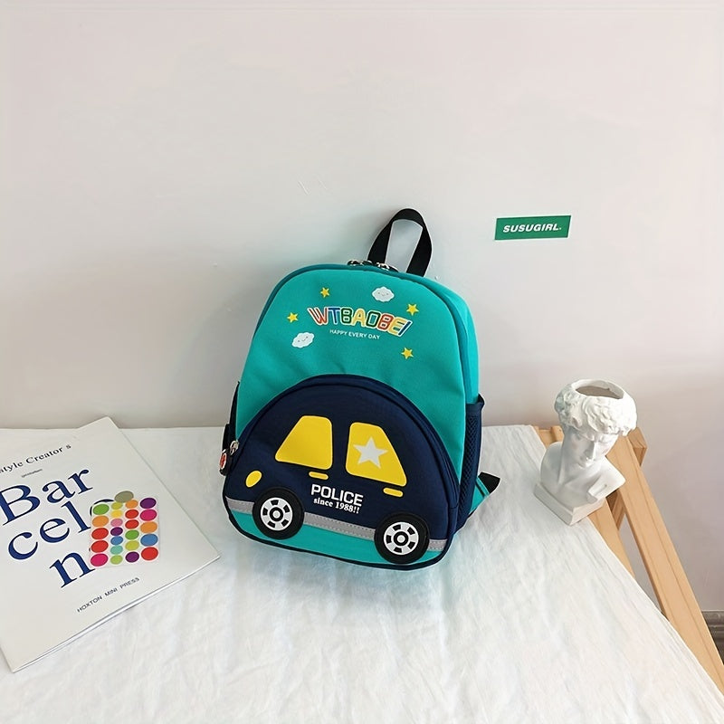 Car Pattern Kids Backpack for Kindergarten Boys and Girls
