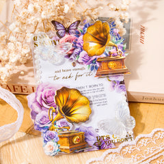 Colorful Retro Objects Flower Stickers Book