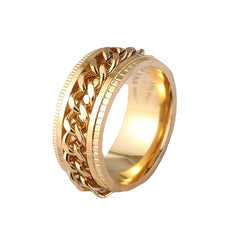 Men's Stainless Steel Rotatable Chain Ring