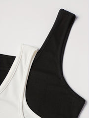 4 Pack Plus Size Ribbed Round Neck Tank Top High Stretch