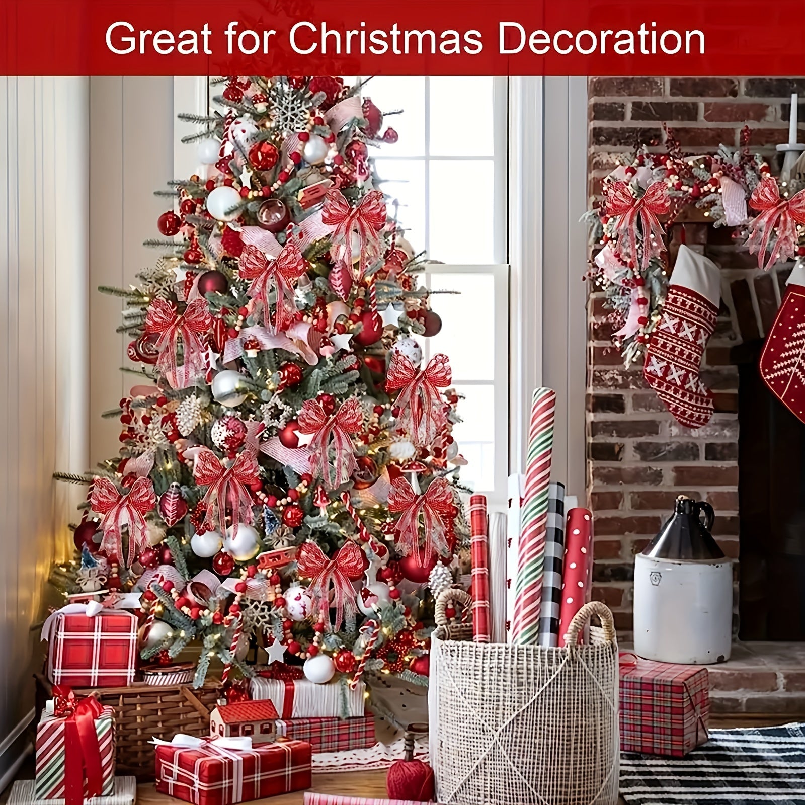 Colorful Mesh Ribbon Roll 25 9 14m Christmas Decor Material