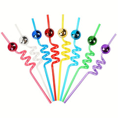 6pcs Disco Ball Straws Bachelor Straws Reusable Plastic Straws