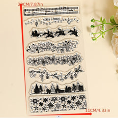 Christmas Collection Decorative Pattern Transparent Rubber Stamp