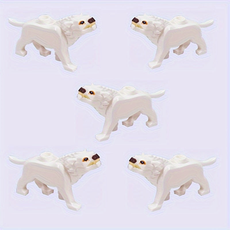 5pcs Glow in the Dark Wolf King Blocks Set Anime Farm Decor DIY Animal Park Kit