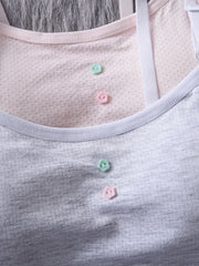 4pcs Girl's Flower Button Bra Underwear No Steel Ring Soft Bralette 9-15 Years