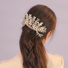 Boho Wedding Hair Vine Flower Clip with Pearls