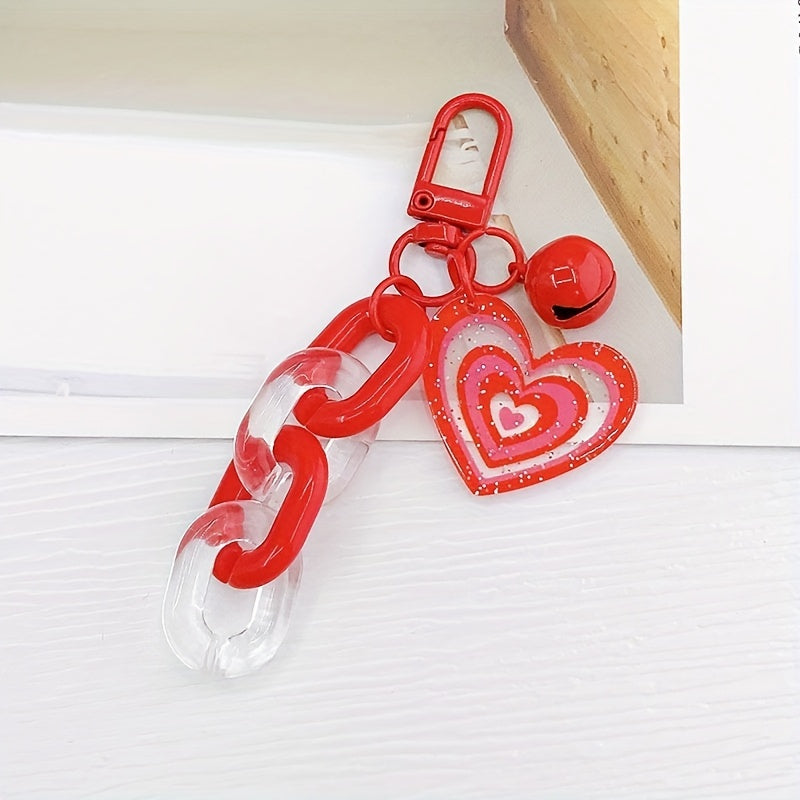 Love Bell Car Keychain Colored Acrylic Bag Pendant Ornament