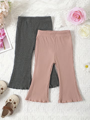 Ruffle Trim Flared Pants 2pcs Set