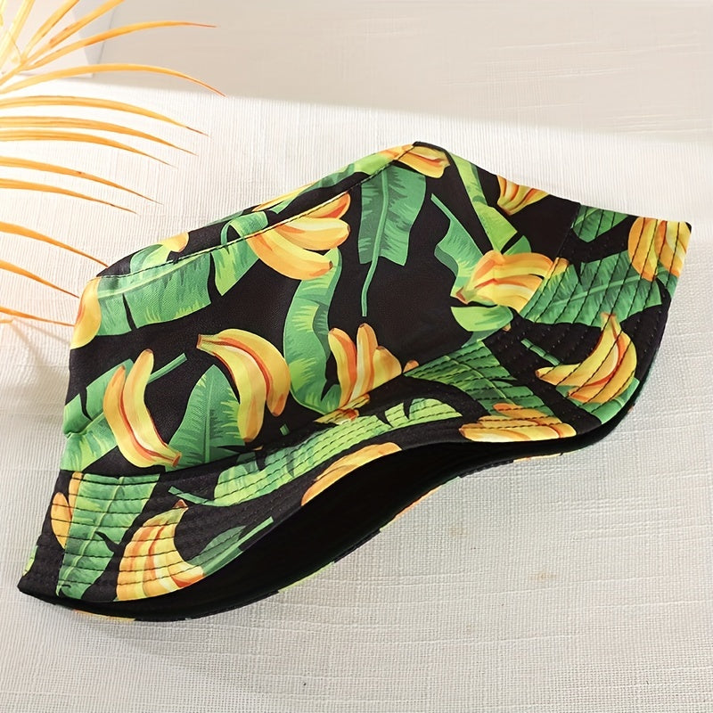 Fruit Graffiti Print Bucket Hat Sunshade Beach Vacation Basin Hat