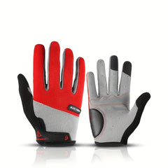 Full Finger Cycling Gloves Anti Slip Touch Screen Shock Absorption
