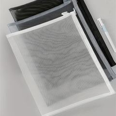 Transparent Mesh Pencil Case Zipper Large Capacity Pen Bag