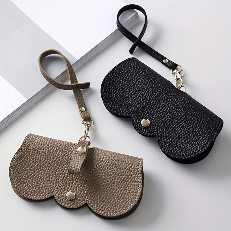 Lychee Embossed Glasses Bag PU Leather Sunglasses Pouch