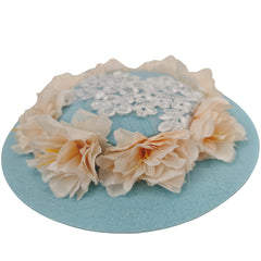 Lace Bride French Frollop Hat with Floral Accents