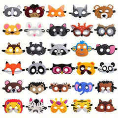 Assorted Felt Animal Masks Variety Pack for Safari Themed Party Favors