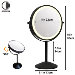 LED Vanity Mirror w/ Lights 10X Magnification Rechargeable Portable Beauty Mir