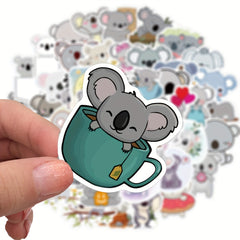 50pcs Cartoon Koala Waterproof Stickers for Easter Gift Water Bottles Skateboard