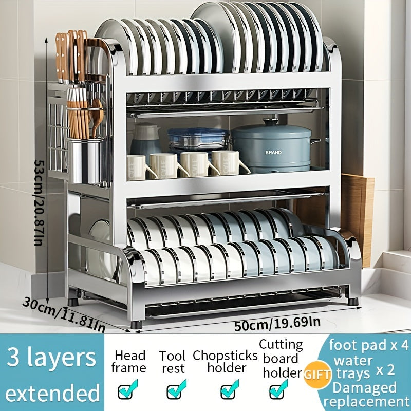 304 Stainless Steel Kitchen Dish Drain Rack for Home Kitchen