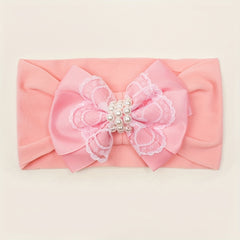Fall Pearl Nylon Bow Baby Headband