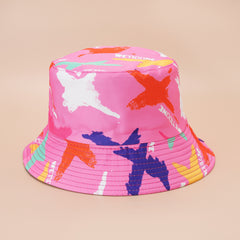 Red Fork Bucket Hat Tie Dye Double Sided Sunshade Fisherman Cap